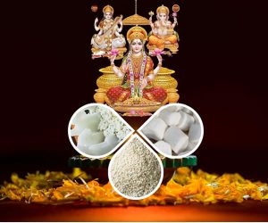 Read more about the article गणेश लक्ष्मी का पूजन करने के बाद खील, गट्टा आदि का भोग लगाने का भाव भी समझें, क्या है इसका ज्योतिष से कनेक्शन