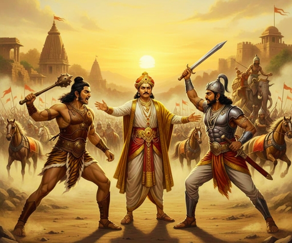 You are currently viewing Dharma :  युद्ध कौशल सीखने के बाद राजा की अनुमति से सजा रंगमंडप, जानिए भीम और दुर्योधन का प्रदर्शन क्यों रुकवाया गया